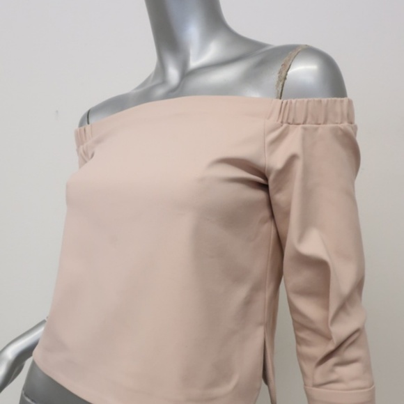 Tibi Off the Shoulder Top Blush Pink Stretch - Picture 3 of 6